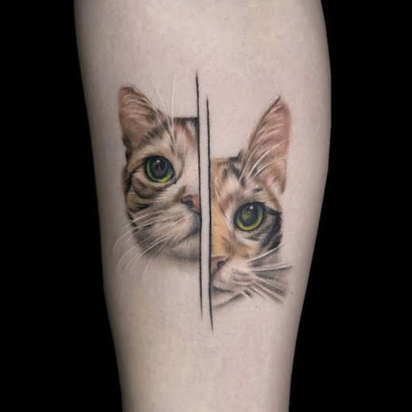 Realistik Kedi Dövmesi